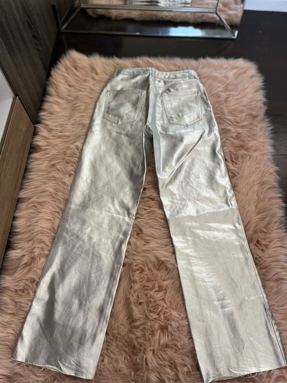 Zara metallic boyfriend jean sz 2 - Picture 6 of 7